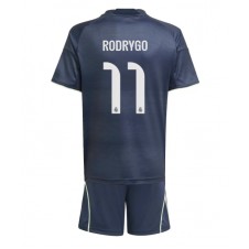Real Madrid Rodrygo Goes #11 Bortaställ Barn 2025-26 Korta ärmar (+ Korta byxor)